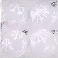 Boule de Noël transparente blanche x4