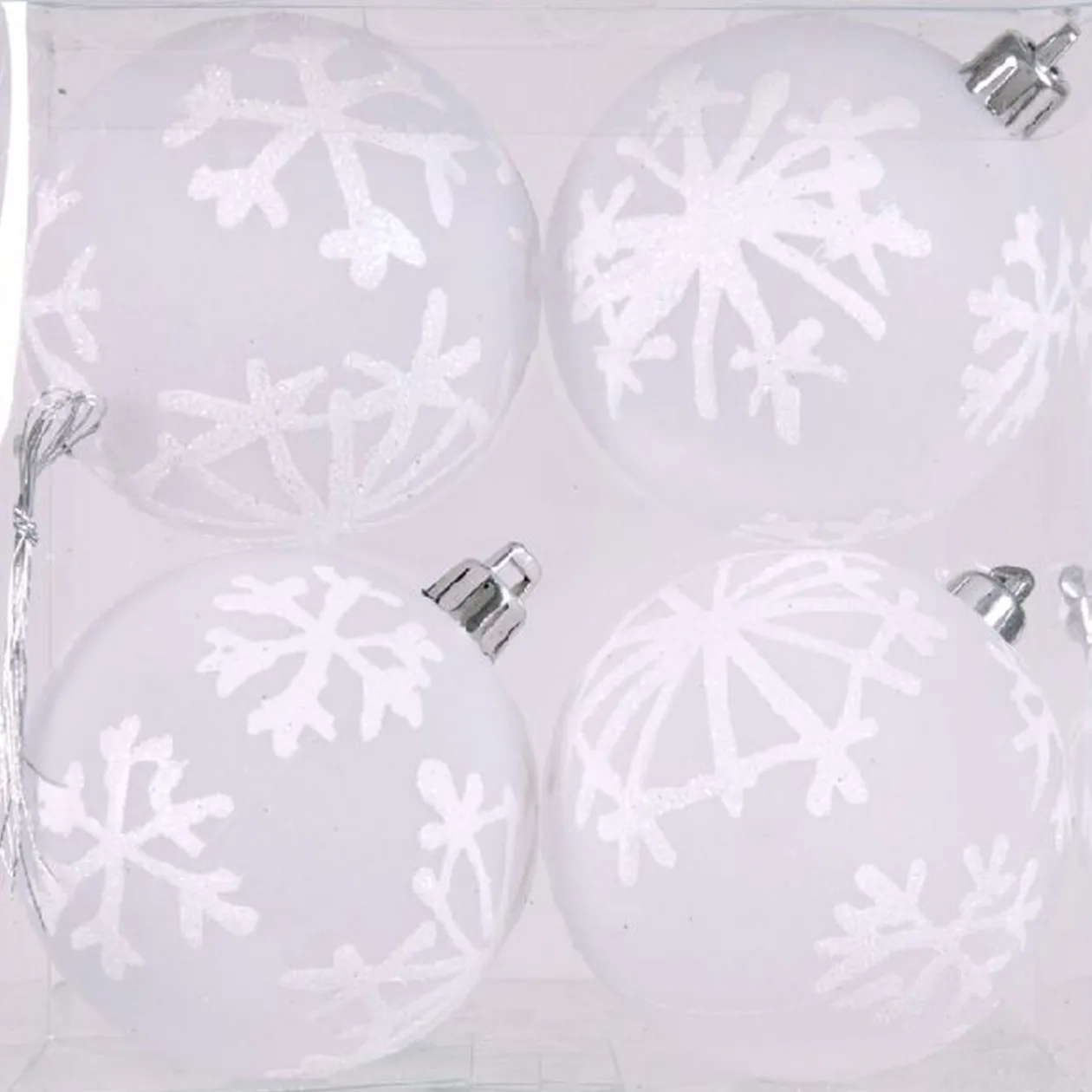 Boule de Noël transparente blanche x4