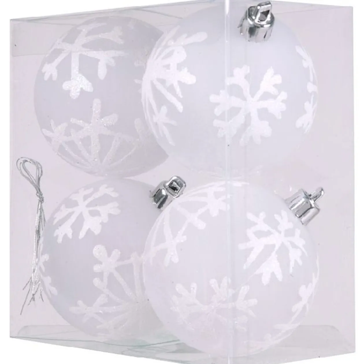Boule de Noël transparente blanche x4