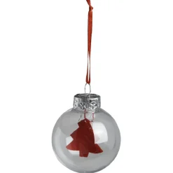 Boule de Noël transparente avec insert rouge