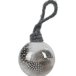 Boule de Noël transparente avec plume à l’intérieur