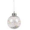 Boule de Noël transparente avec paillettes et perles dorées