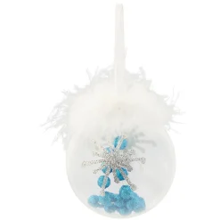 Boule de Noël transparente avec plumes