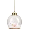 Boule de Noël transparente intérieur lapin blanc Ø8cm