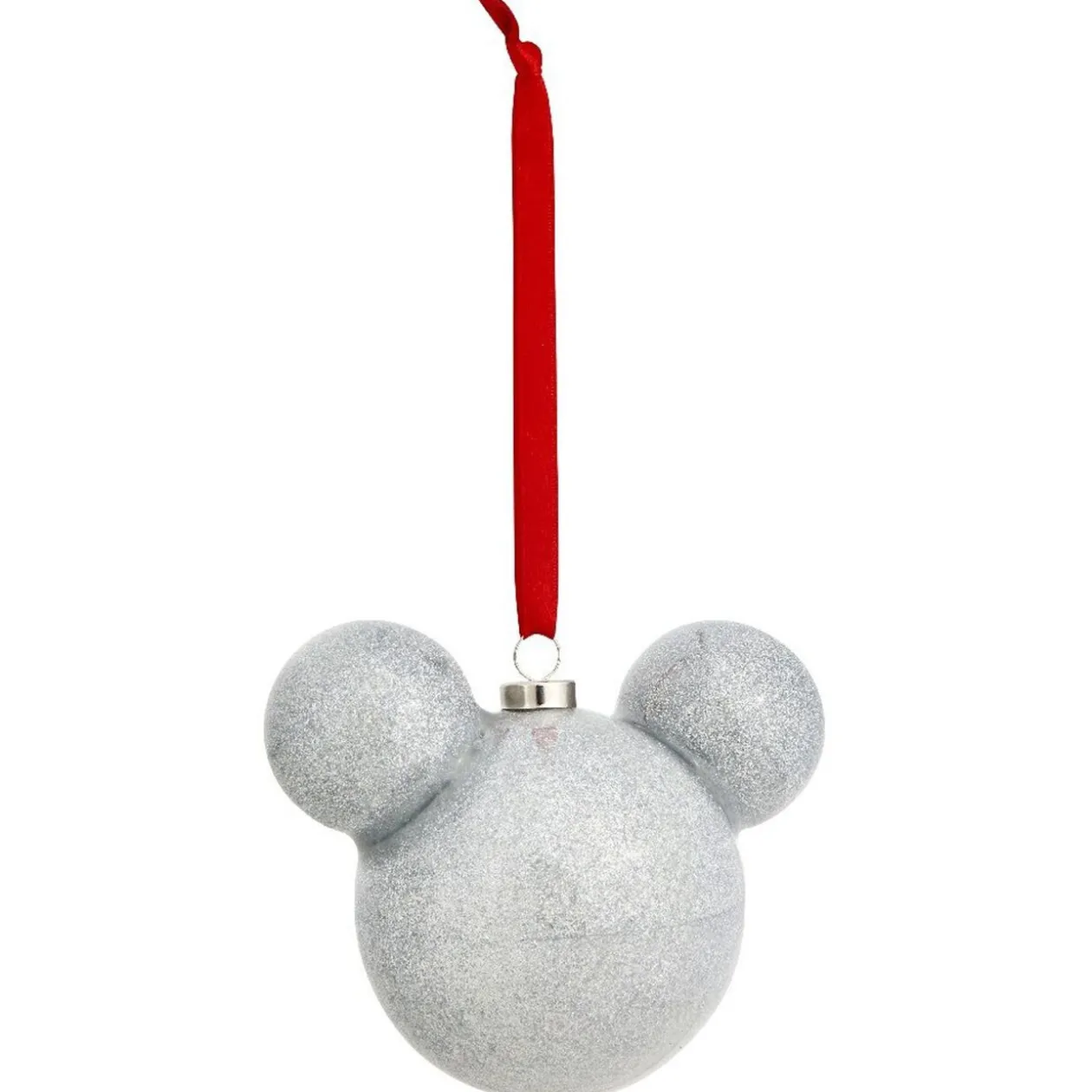 Boule de Noël tête de Mickey argentée pailletée Disney