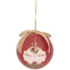 Boule de Noël vintage Merry Christmas and Happy New Year rouge