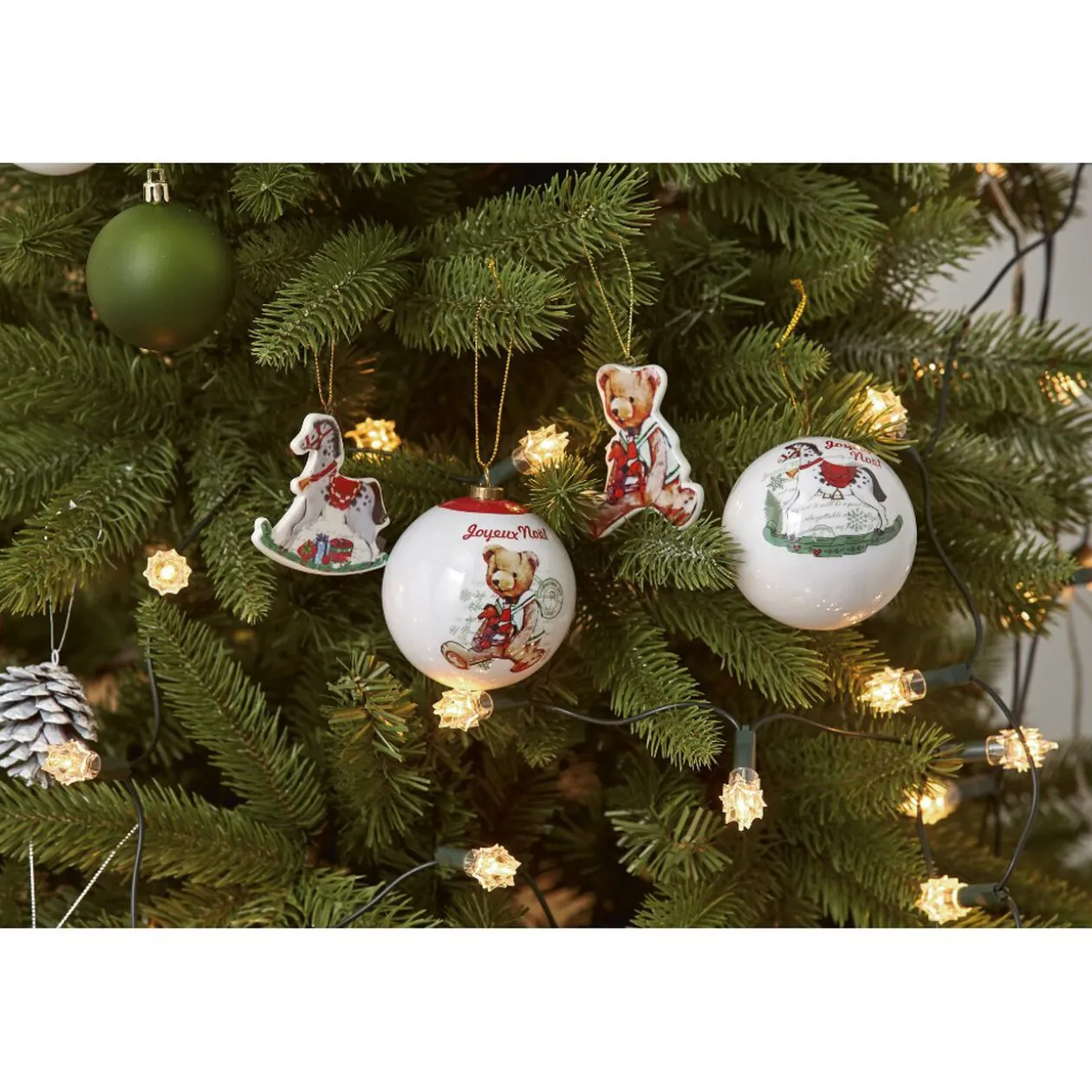 Boule de Noël vintage motif jouet peluche