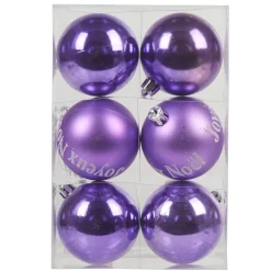 Boule de Noël violette x6