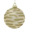 Boule de Noël zébré pailleté et brillant doré