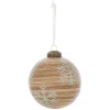 Boule en verre effet bois naturel motif flocon