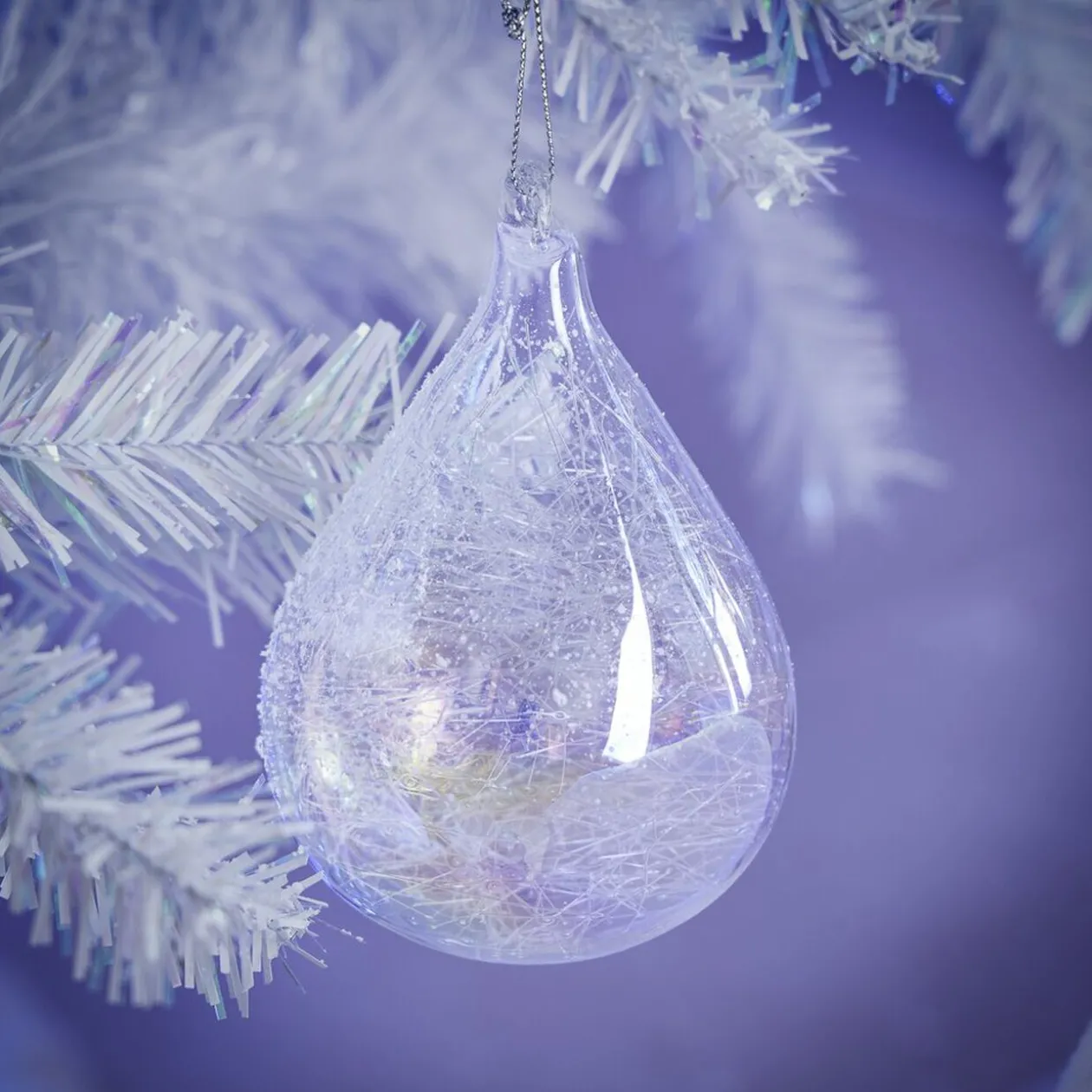 Boule en verre intérieur filament à reflet irisé