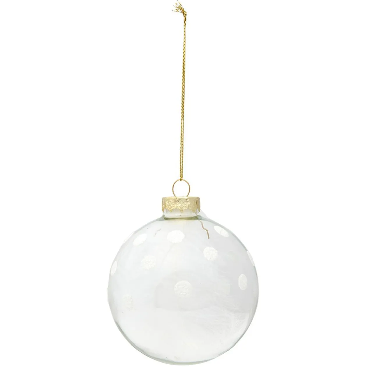 Boule en verre transparent avec plume