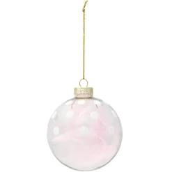 Boule en verre transparent avec plume