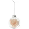 Boule en verre transparent avec rose