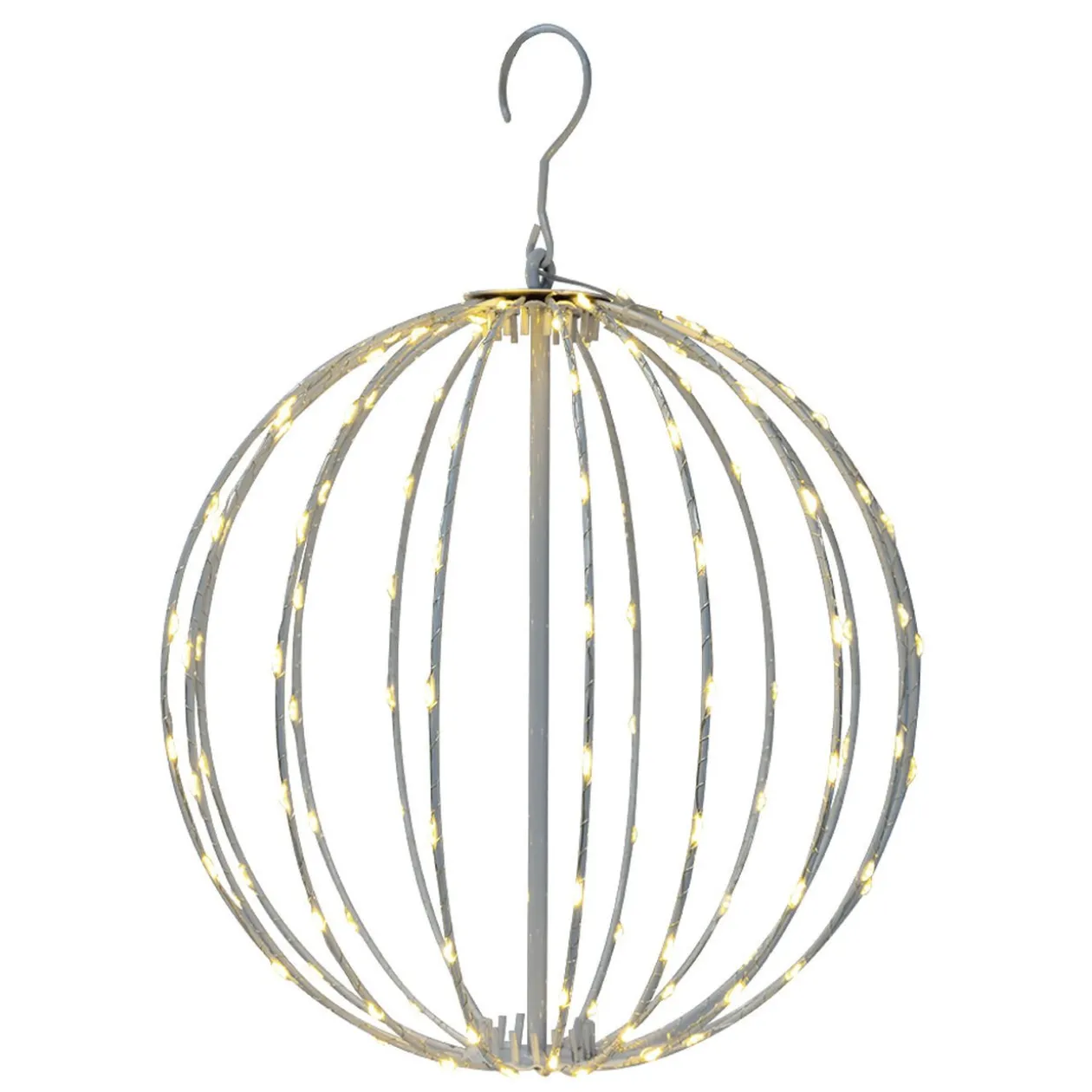 Boule lumineuse extérieur Noël métal ajouré 128 LED blanc chaud Ø30cm