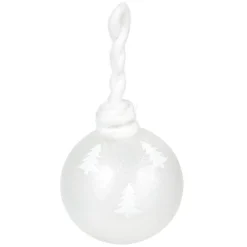 Boule paillettée en verre avec attache en laine