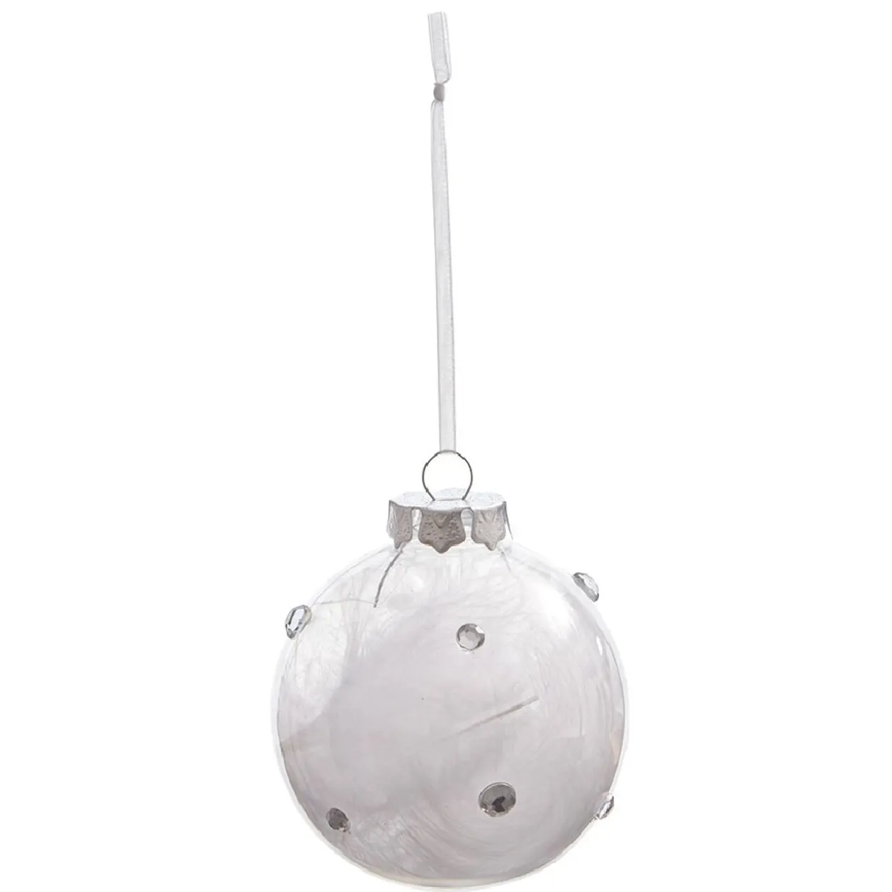 Boule transparente plume X 3