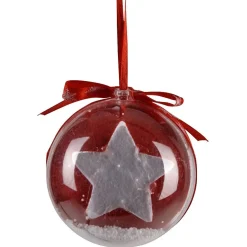 Boules de Noël en verre intérieur rouge et blanc