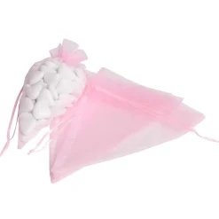 Bourse cornet à dragées rose x4