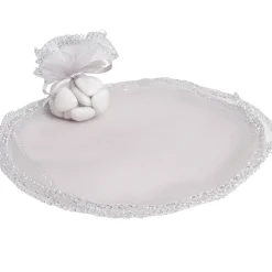 Bourse rond à dragées argenté x6