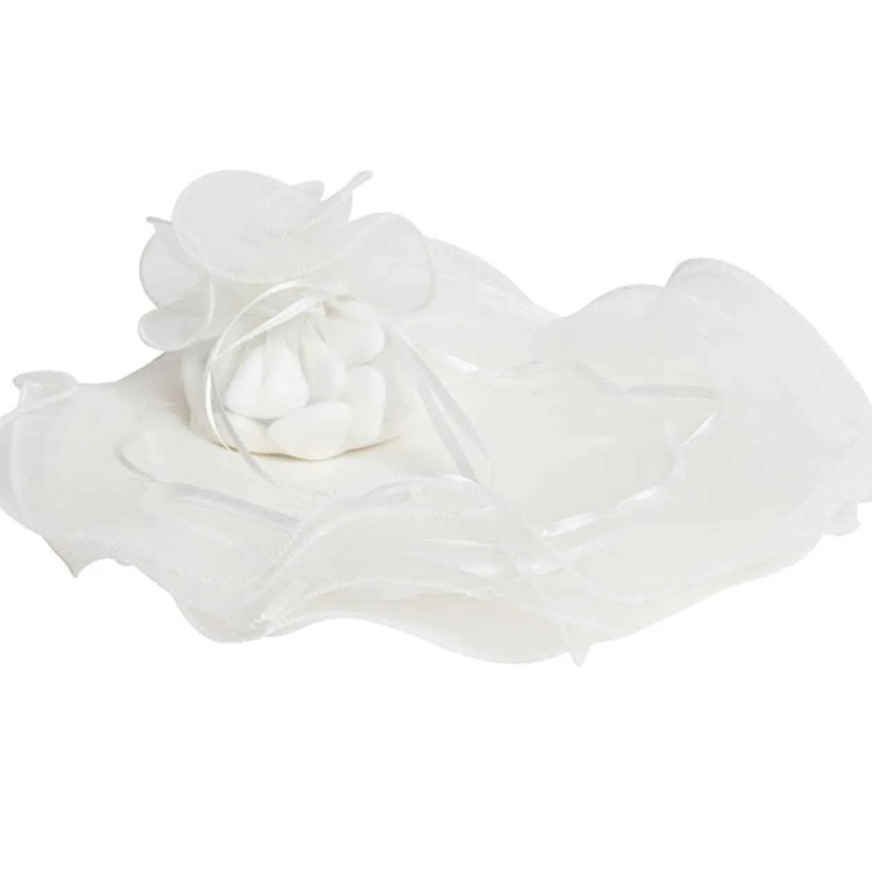 Bourse rond à dragées ivoire x6