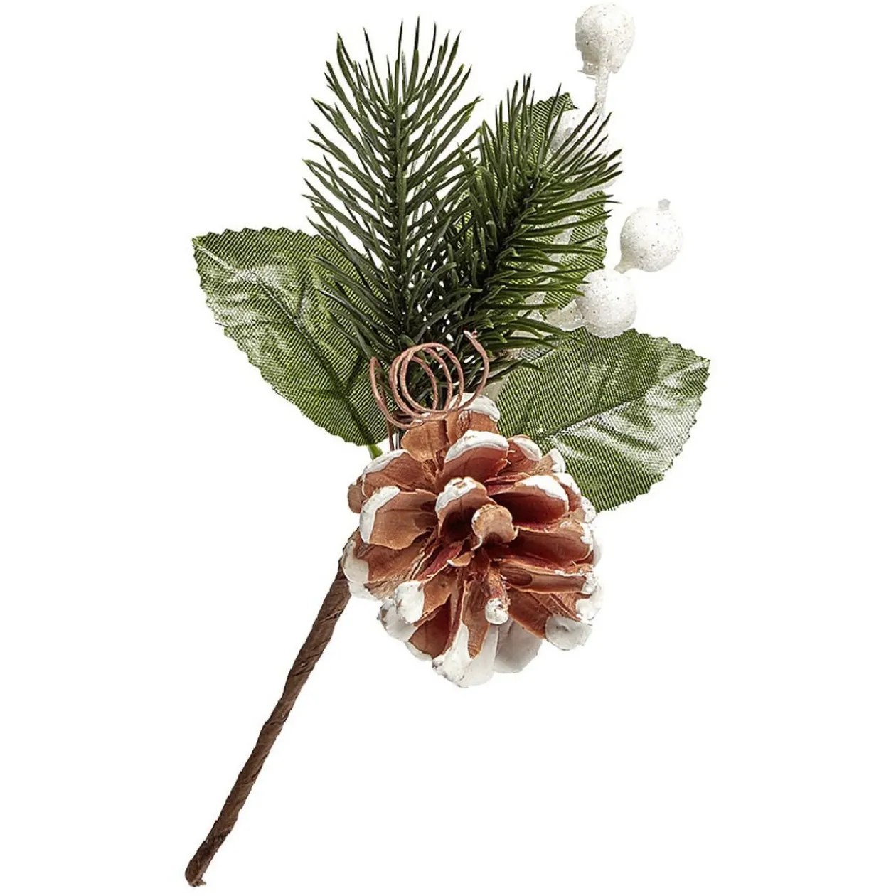Branche de Décoration x6 avec pomme de pin