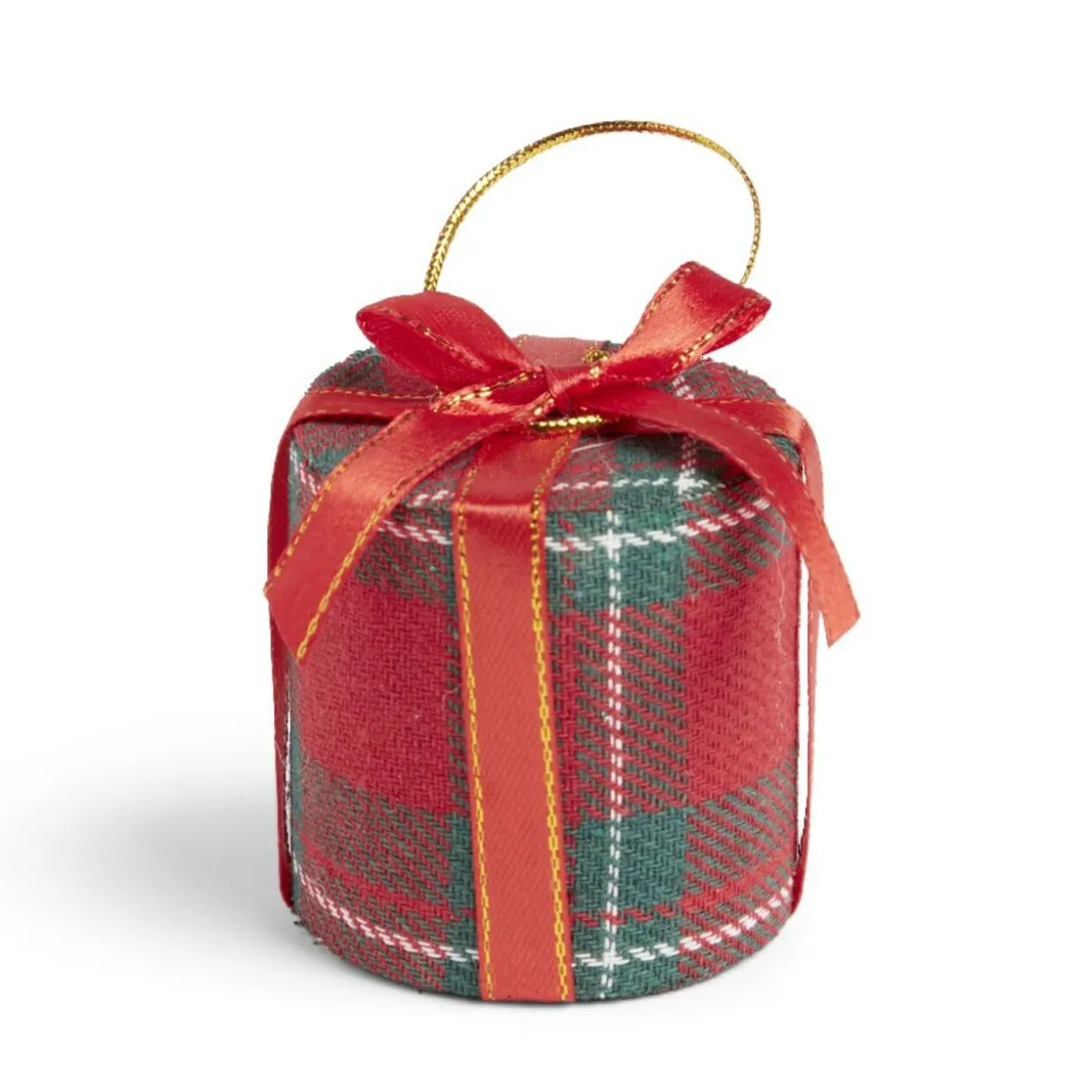 Cadeau de Noël tartan à suspendre