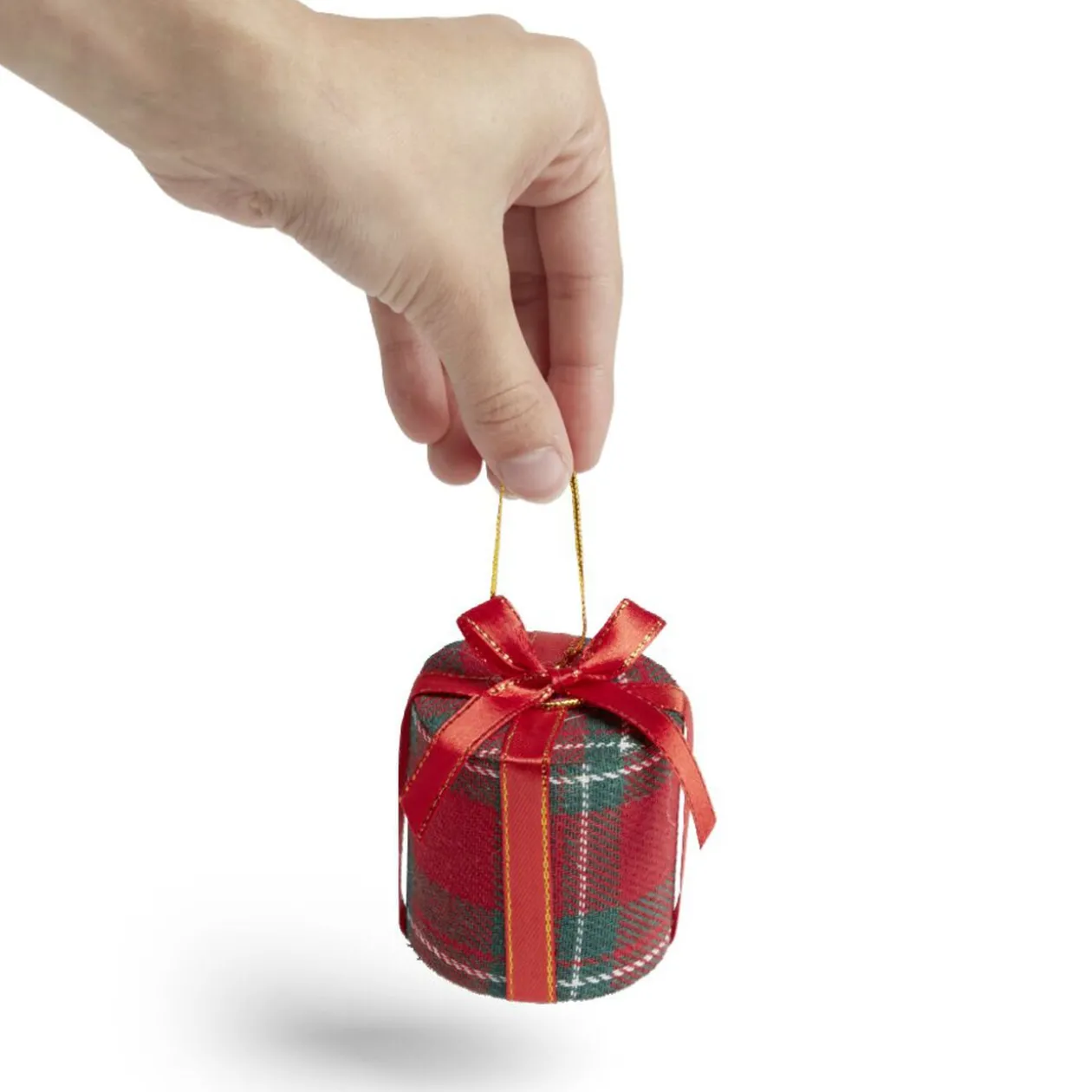 Cadeau de Noël tartan à suspendre