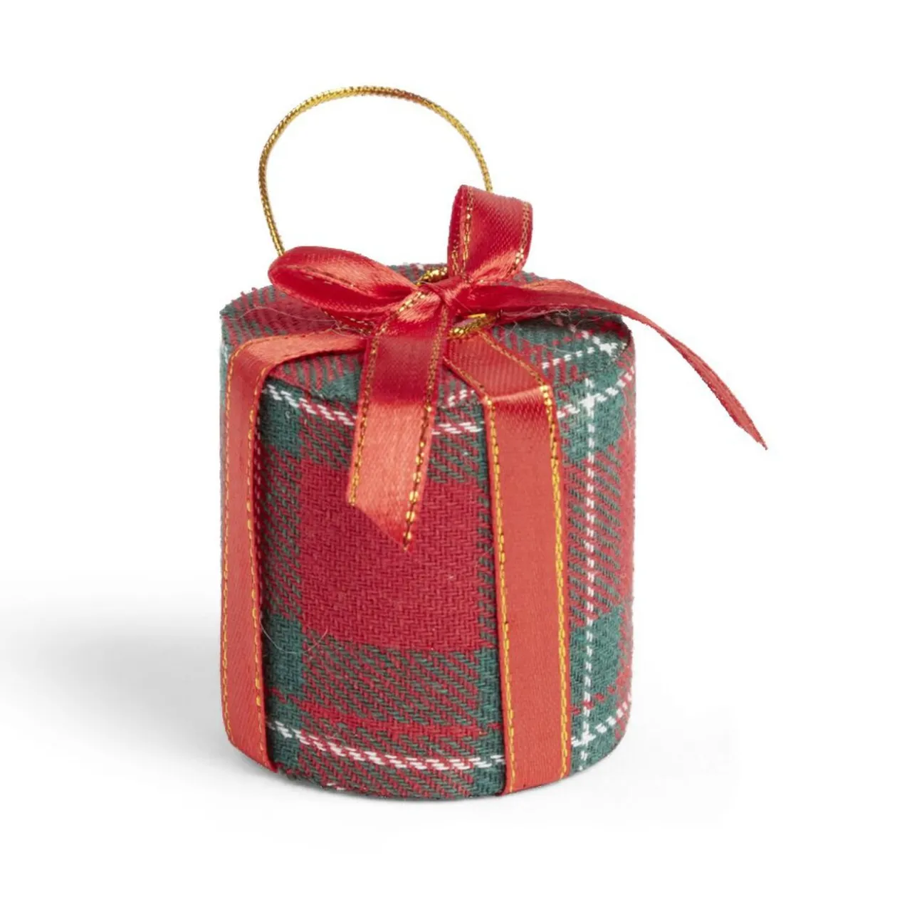 Cadeau de Noël tartan à suspendre
