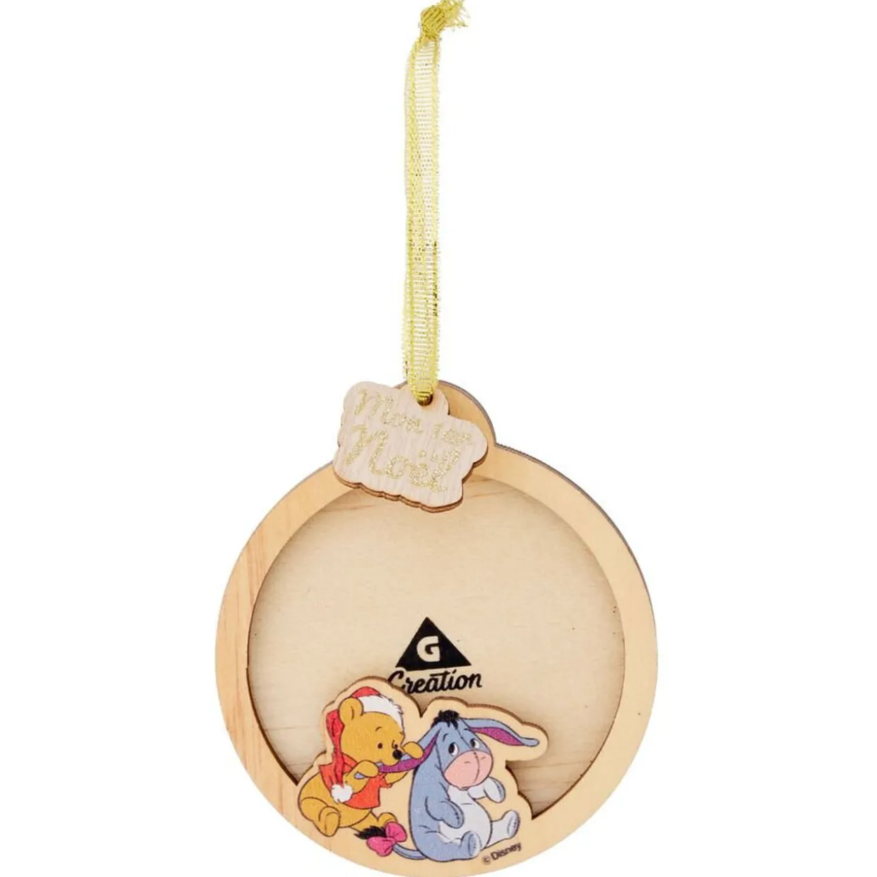Cadre à suspendre Mon 1er Noël Disney Winnie bois Ø9cm