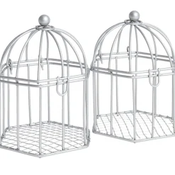 Cage à dragées argentée x2