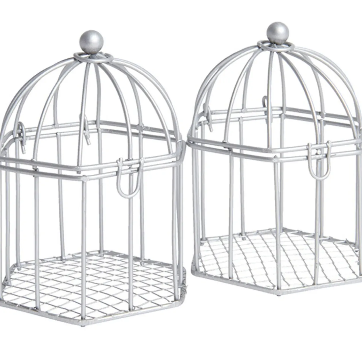 Cage à dragées argentée x2