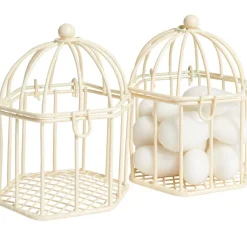 Cage à dragées ivoire x2