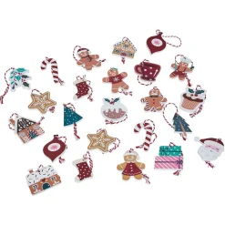 Calendrier de l'avent 24 suspensions bois