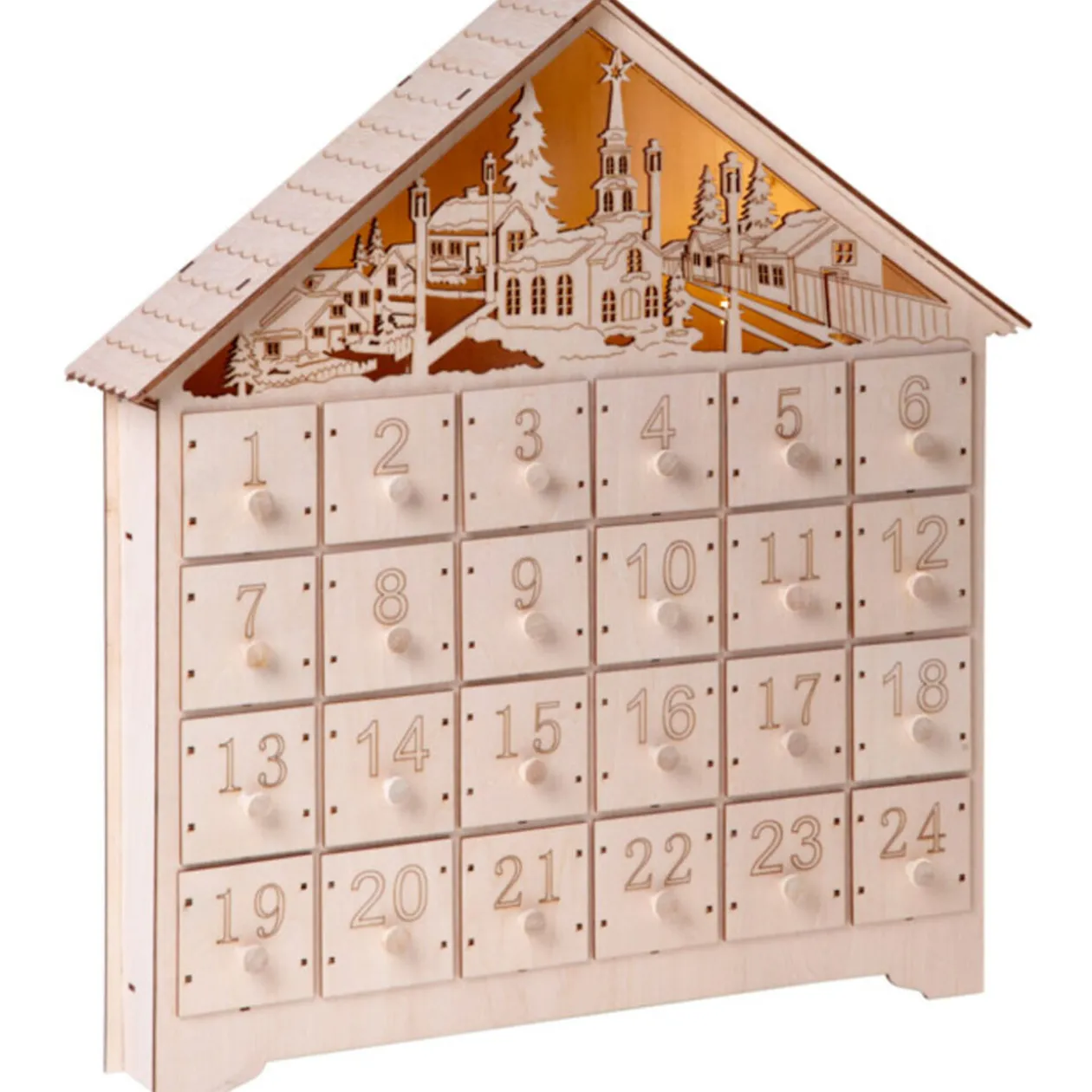 Calendrier de l'avent lumineux blanc fixe