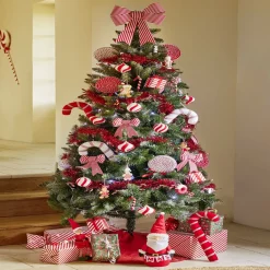 Canne à sucre déco Noël à suspendre blanche H40cm