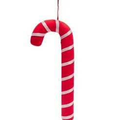 Canne à sucre déco Noël à suspendre rouge H40cm