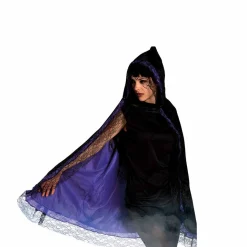 Cape de sorcière déguisement Halloween finition dentelle