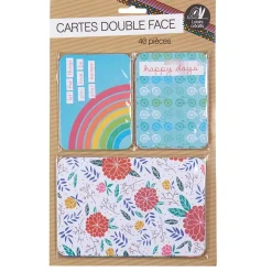 Carte imprimée double face multicolore x40