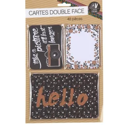 Carte imprimée double face noir doré x40
