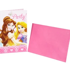 Carte invitation Princesse x6