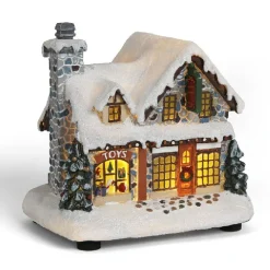 Chalet enneigé lumineux résine