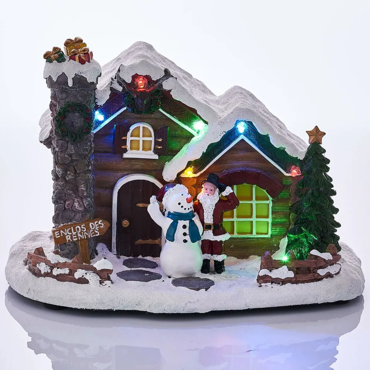 Chalet lumineux enclos des rennes 7 LED