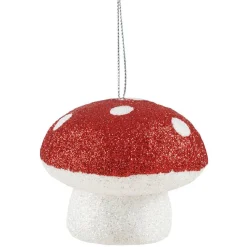 Champignon de Noël à suspendre pailleté