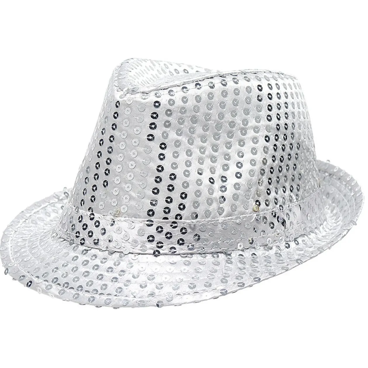 Chapeau à sequins avec led doré ou argenté