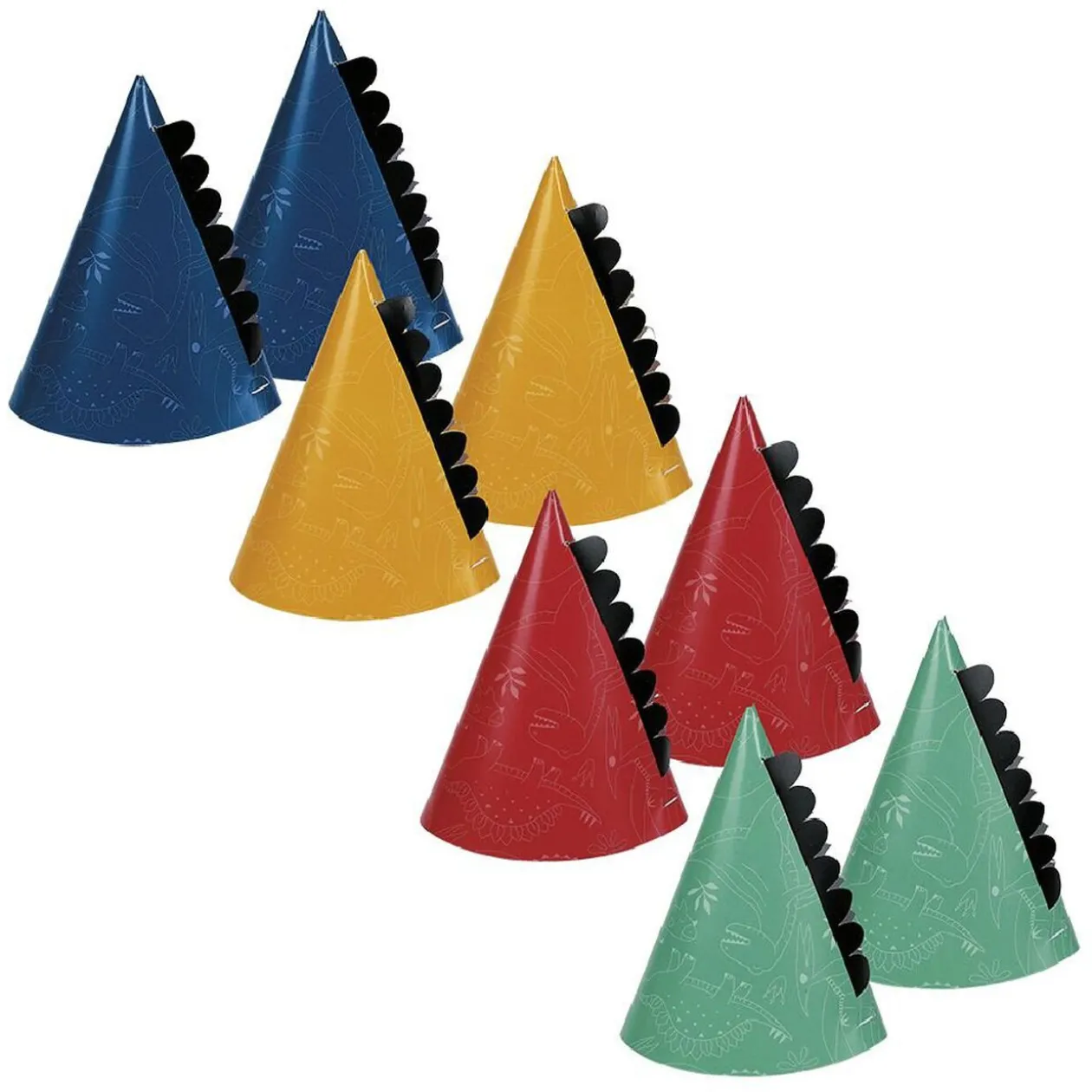 Chapeau de fête dinosaure x8