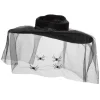 Chapeau Halloween avec voile araignée noir Ø44xH29cm