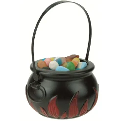 Chaudron noir motif flammes rouges Halloween