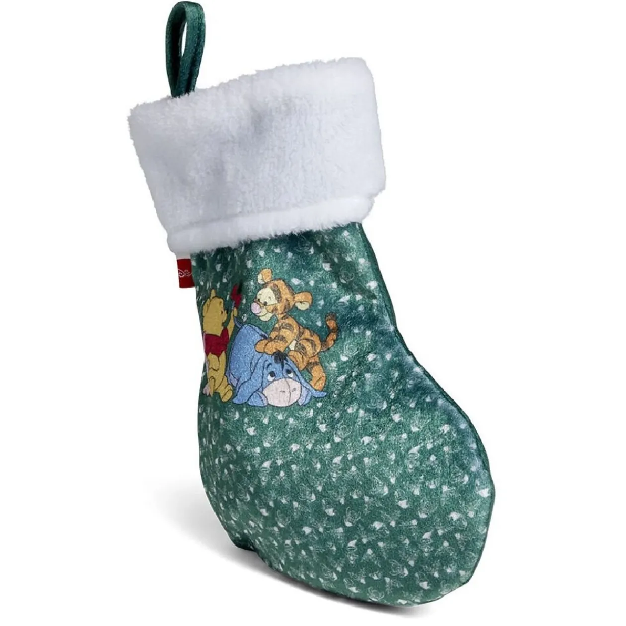 Chaussette de Noël Winnie vert et blanc H25cm