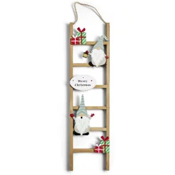 Échelle de Noël en bois à suspendre ou à poser H60cm - 2 modèles